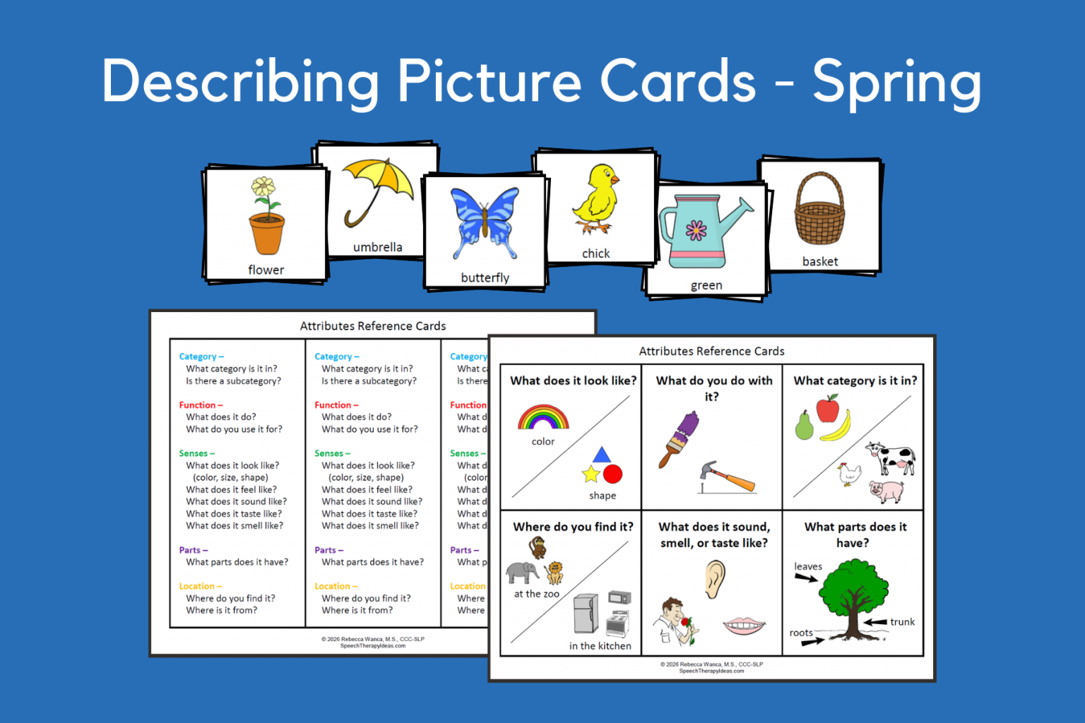 Decribing Spring Describing with Spring Picture Cards | Speech Therapy Ideas