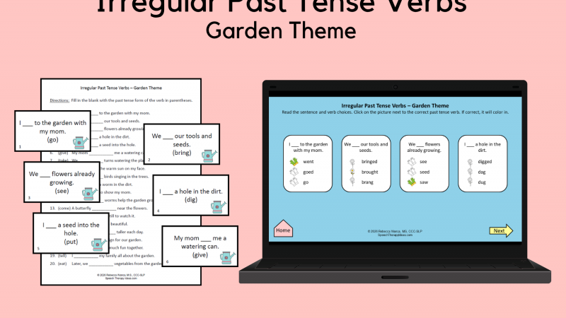 Irregular Past Tense Verbs – Garden Theme
