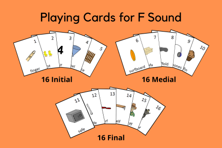 Playing Cards for F Sound