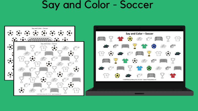 Say And Color Pages – Soccer Theme