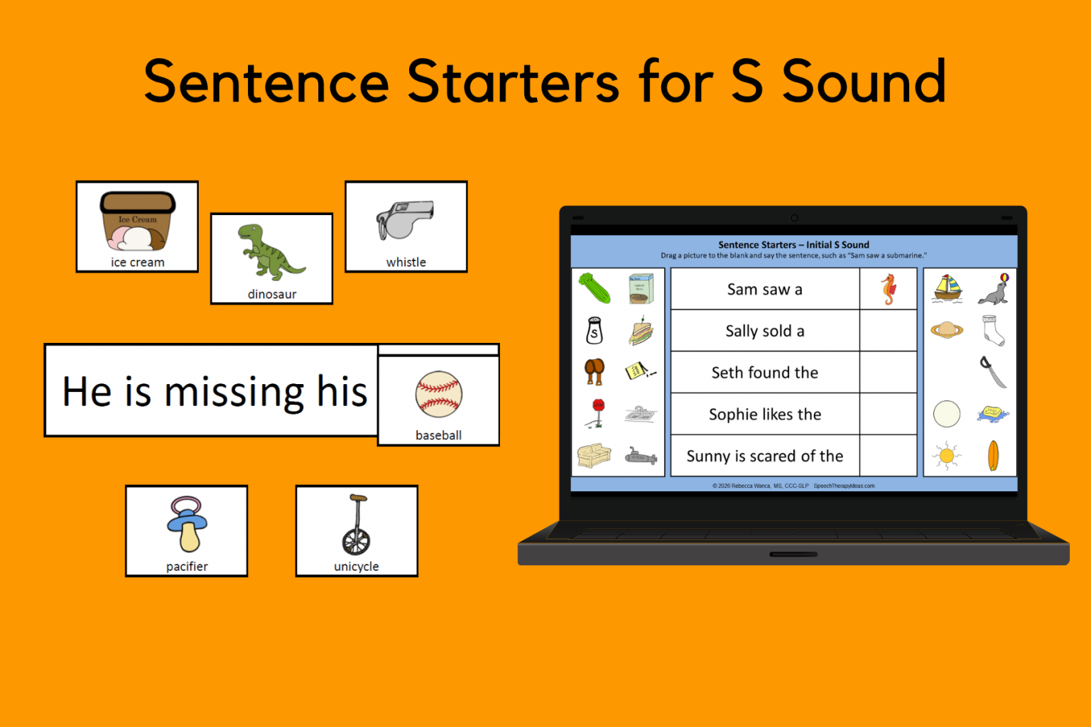 S Or A Sentence Sentence Starters for S Sound | Speech Therapy Ideas