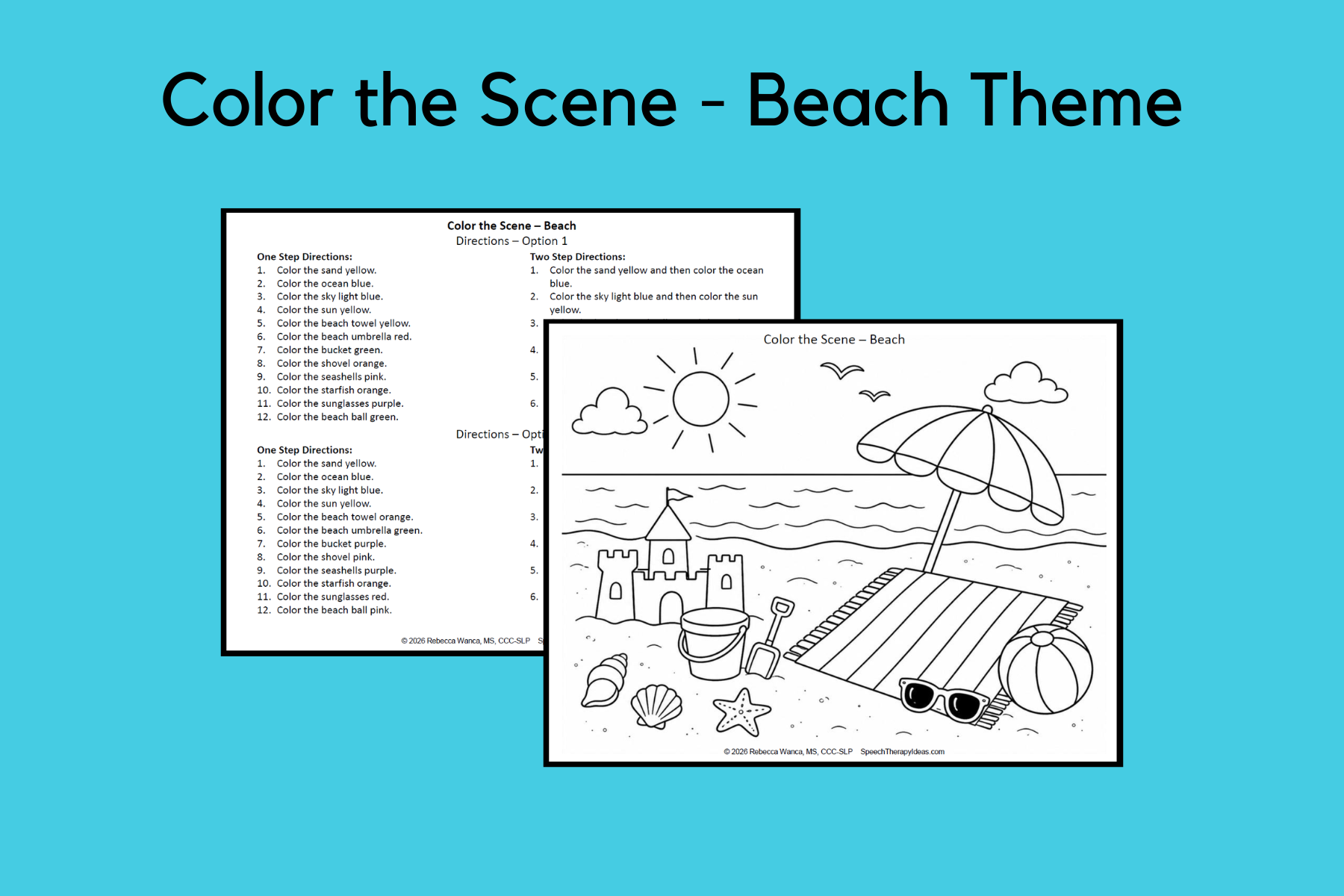Color the Scene – Beach Theme