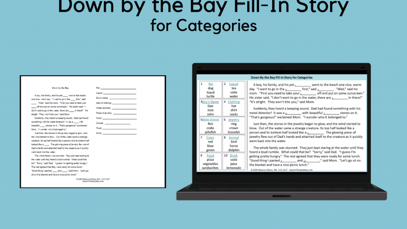 Down By The Bay Fill In Story For Categories