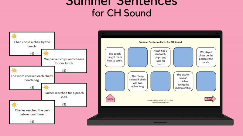 Summer Sentences For CH Sound