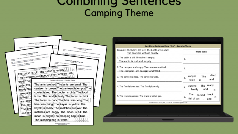 Combining Sentences – Camping Theme