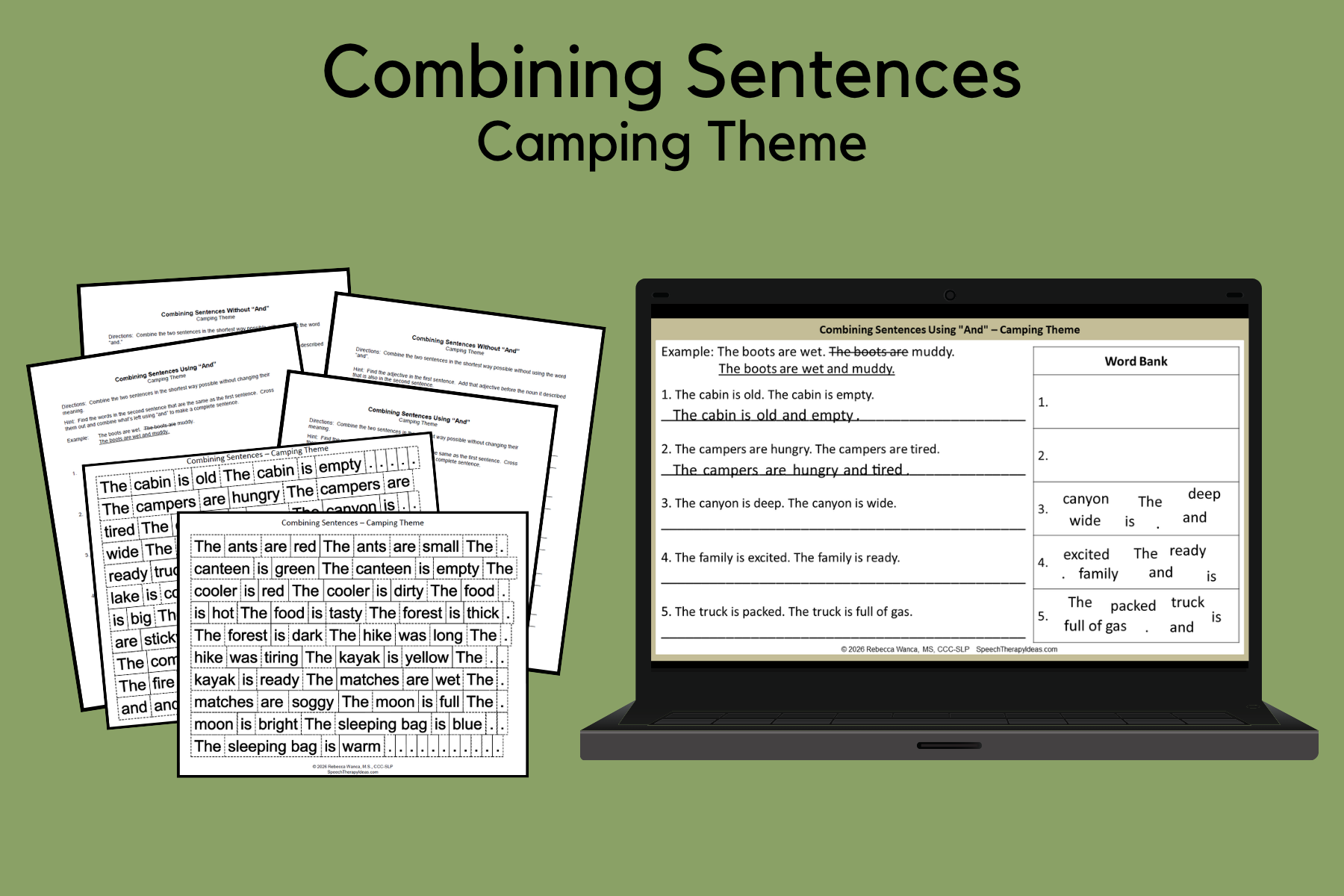 Combining Sentences – Camping Theme