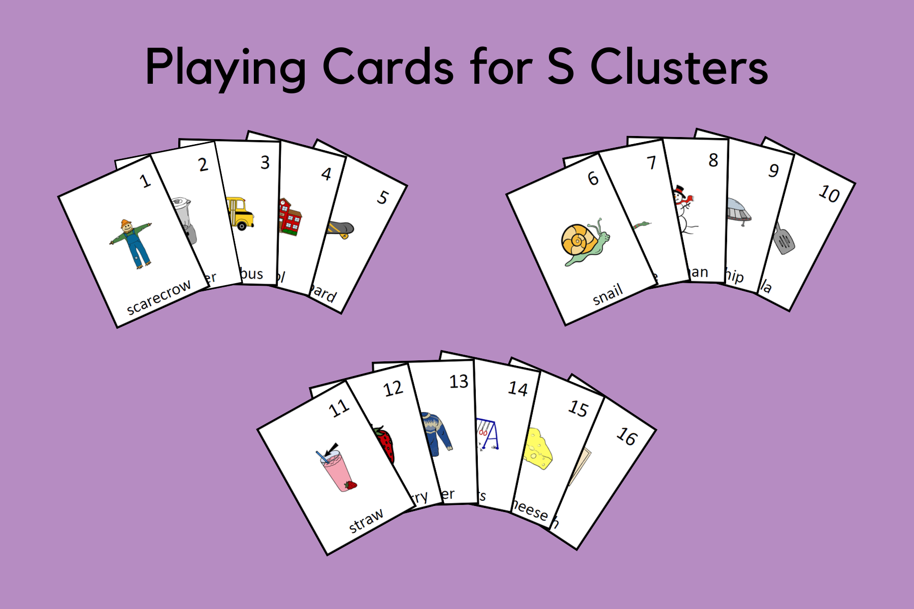 Playing Cards for S Clusters