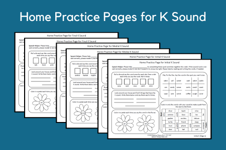 Home Practice Pages for K Sound