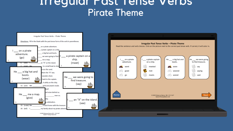 Irregular Past Tense Verbs – Pirate Theme