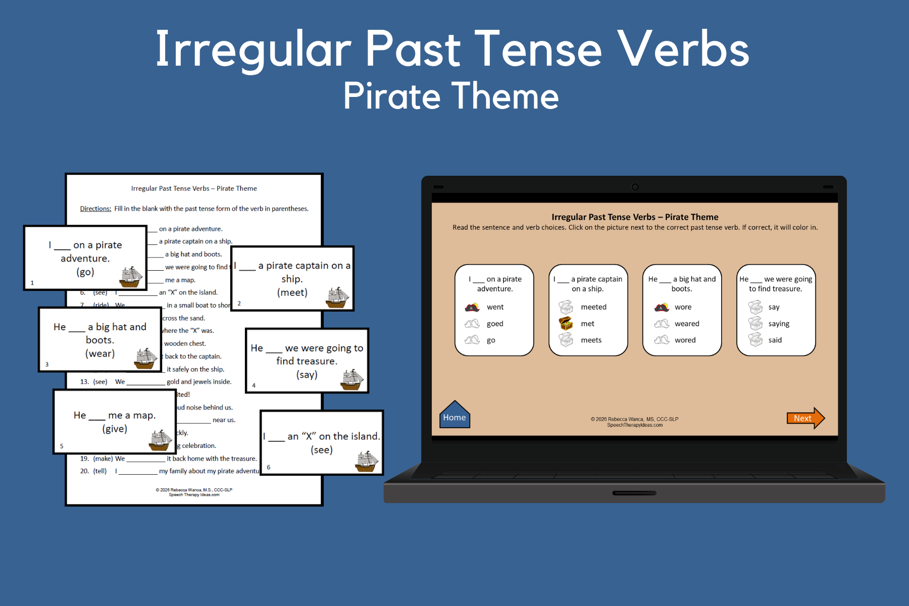 Irregular Past Tense Verbs – Pirate Theme