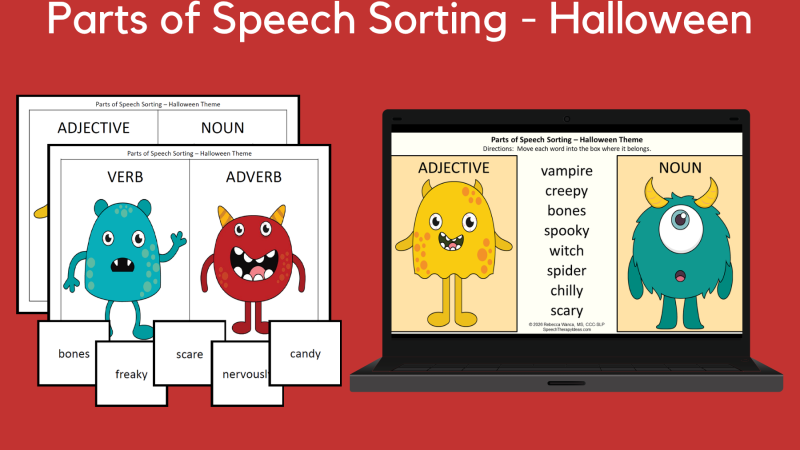Parts Of Speech Sorting – Halloween Theme