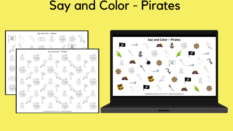 Say And Color Pages – Pirate Theme